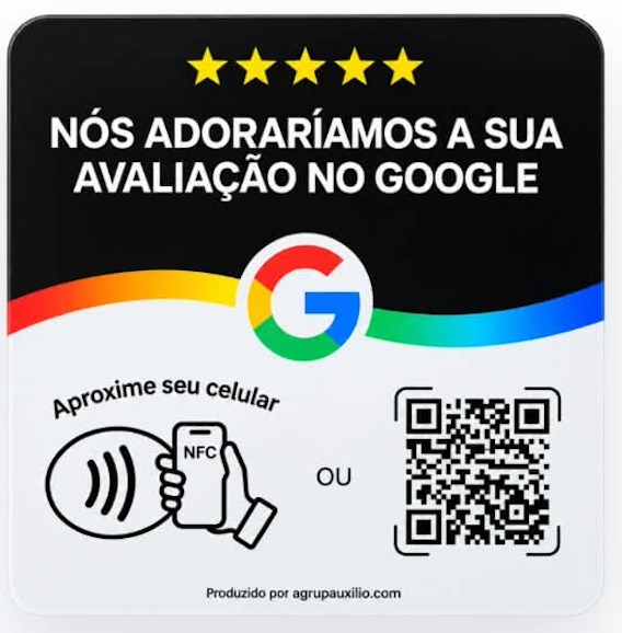 Placa de Avaliação Google Modelo Preto