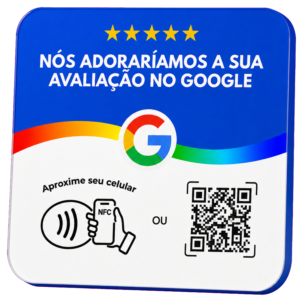 Placa Oficial de Avaliação Google Modelo Azul